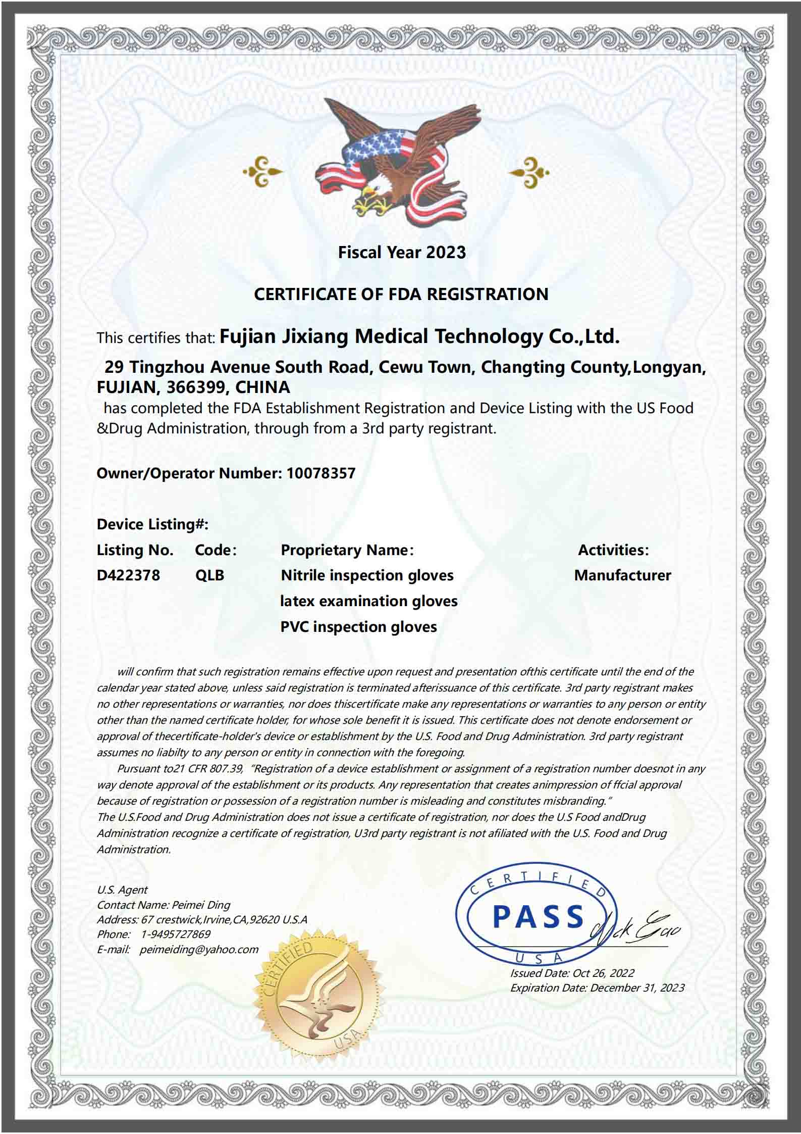 FDA registration