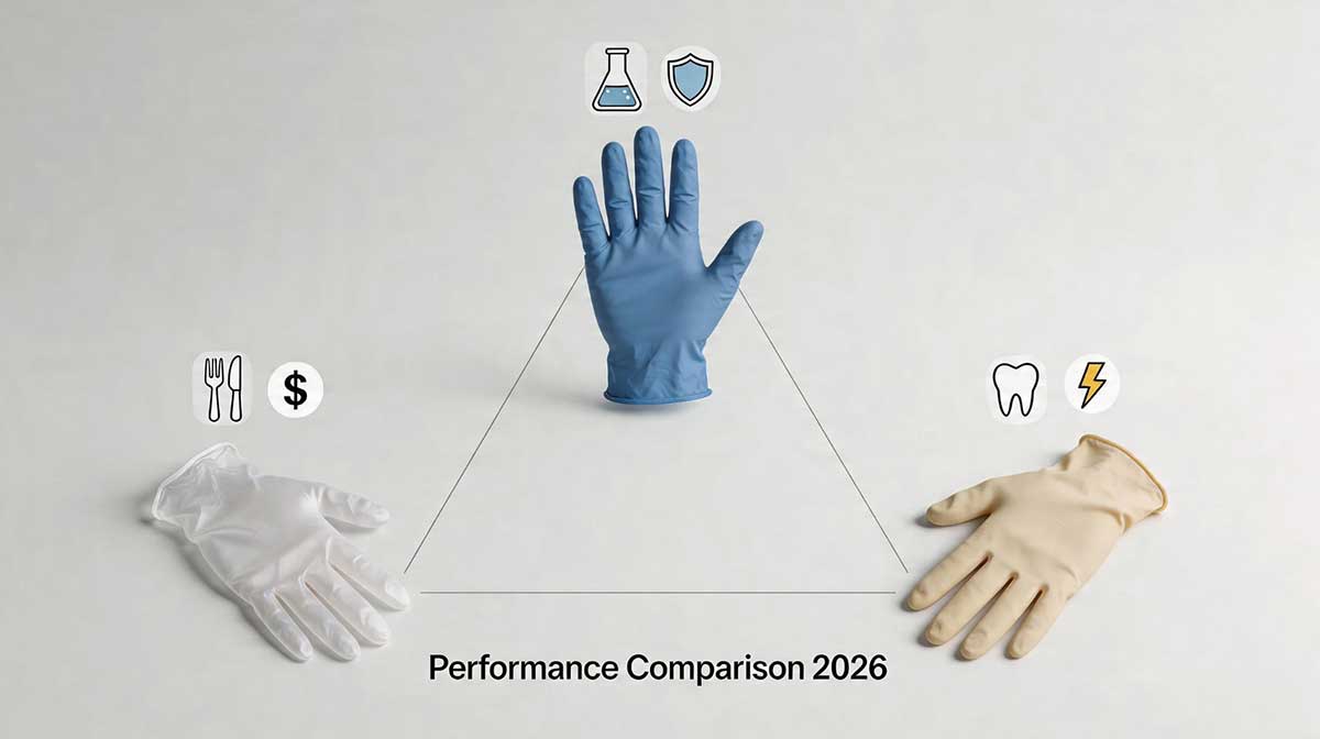 Nitrile vs PVC vs Latex Gloves: The 2026 Buyer's Decision Guide