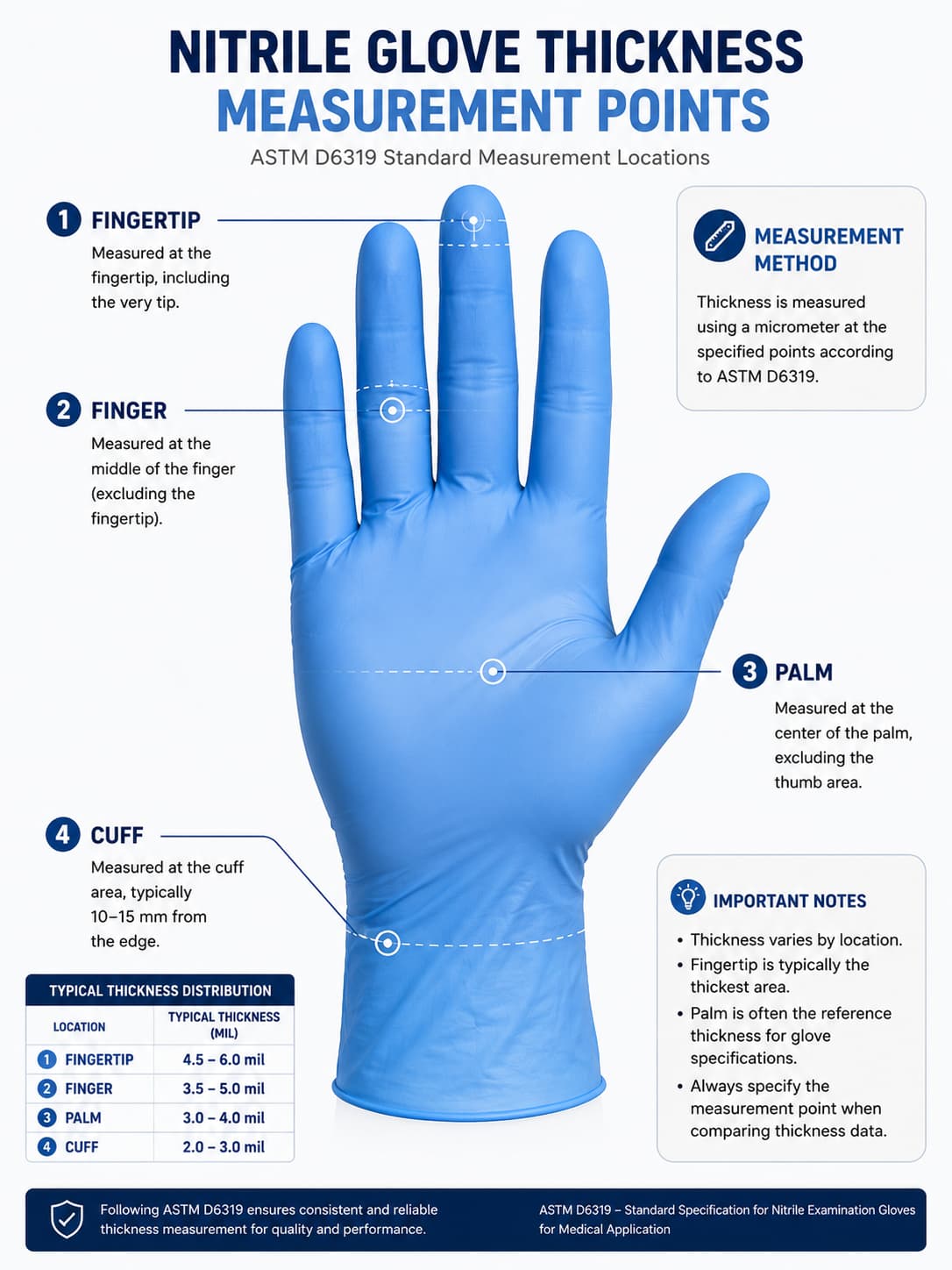 Nitrile Glove Thickness Guide (2026): Mil Chart, Millimeter Conversion & Best Thickness for Every Industry