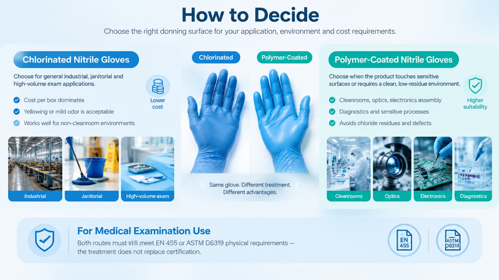 Chlorinated vs Polymer-Coated Nitrile Gloves - Donning Surface Comparison (2026)