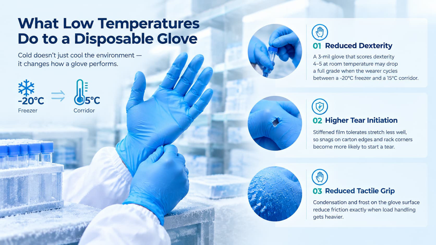 Cold Chain Disposable Gloves: How to Choose Nitrile Gloves for Freezers and Low-Temperature Work (2026)
